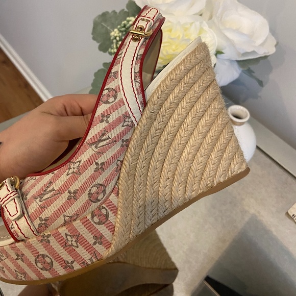 Authentic Louis Vuitton Anemone Slingback Wedges - Picture 3 of 9